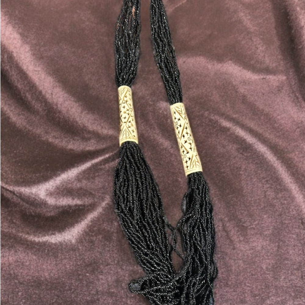 Bone and glass seed beads